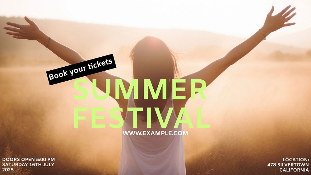 Summer festival blog banner template