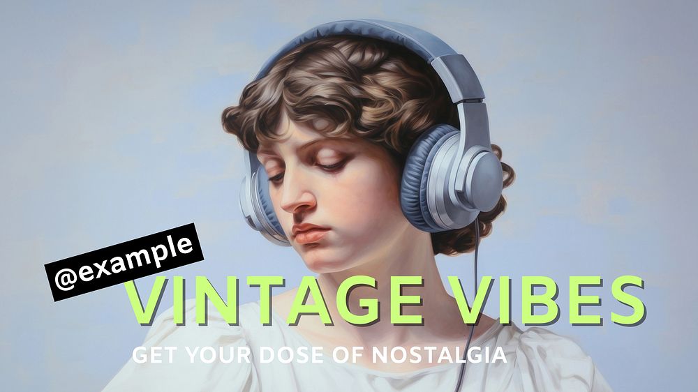 Vintage vibes blog banner template