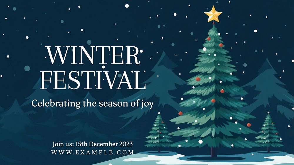 Winter festival blog banner template