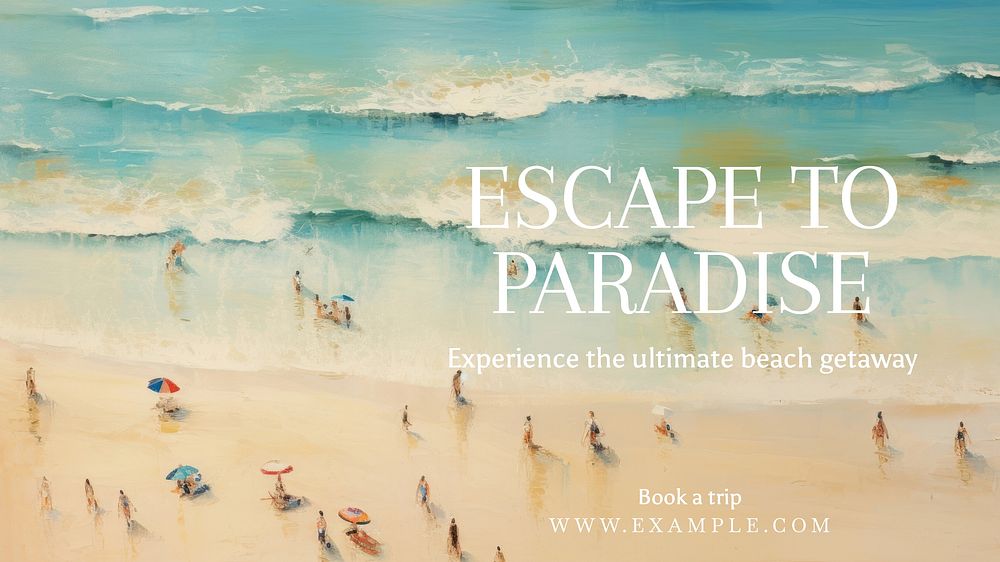 Beach getaway blog banner template