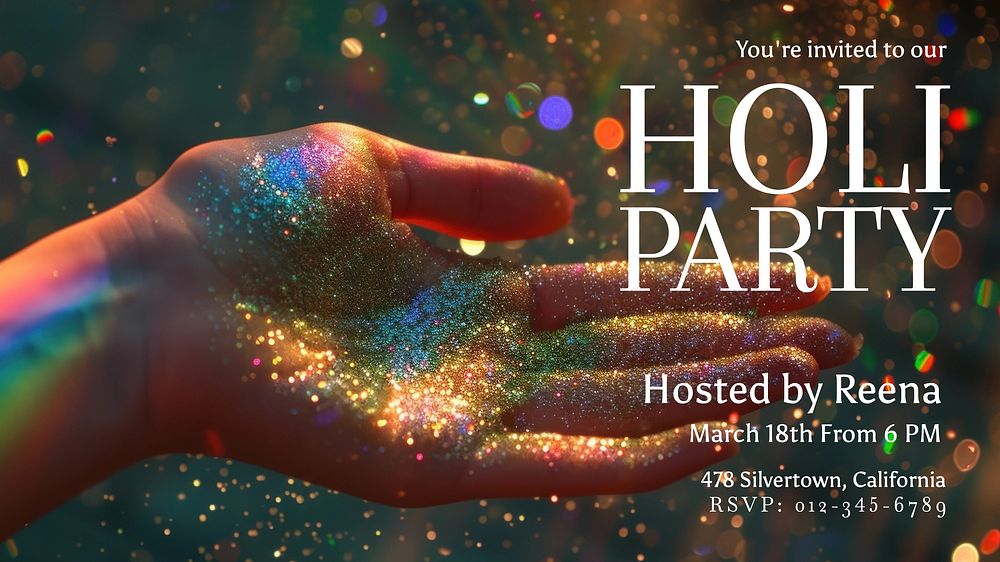 Holi party  blog banner template