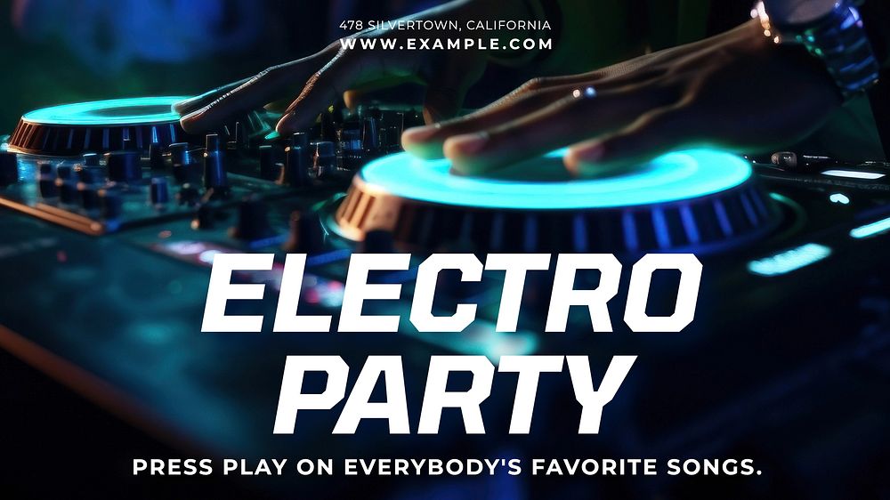 Electro party blog banner template