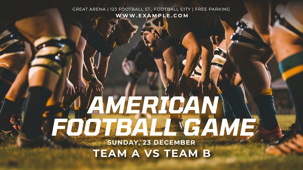 American football game blog banner template