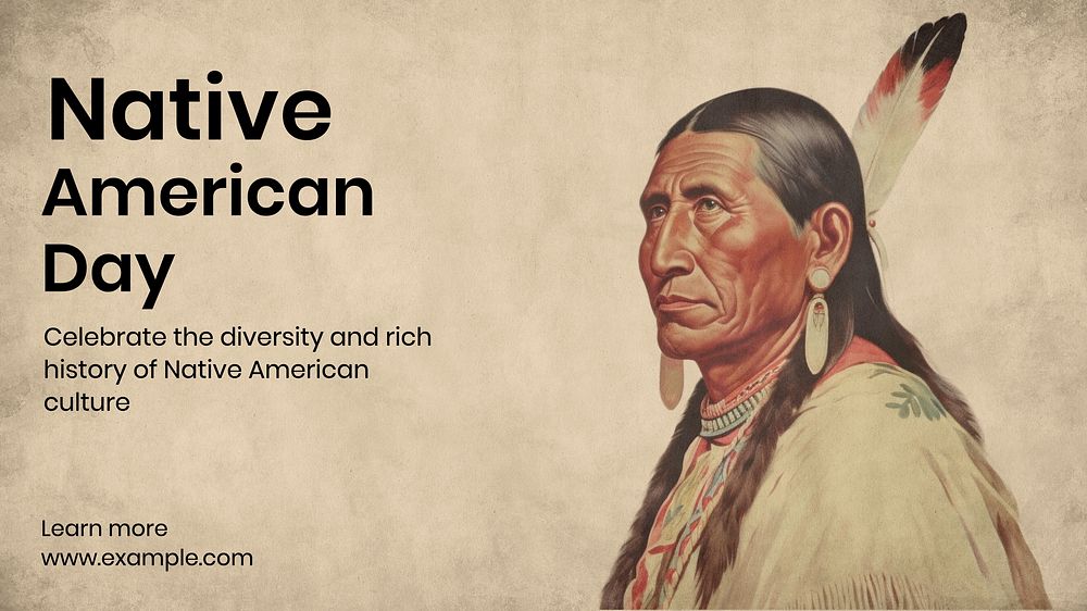 Native American day blog banner template