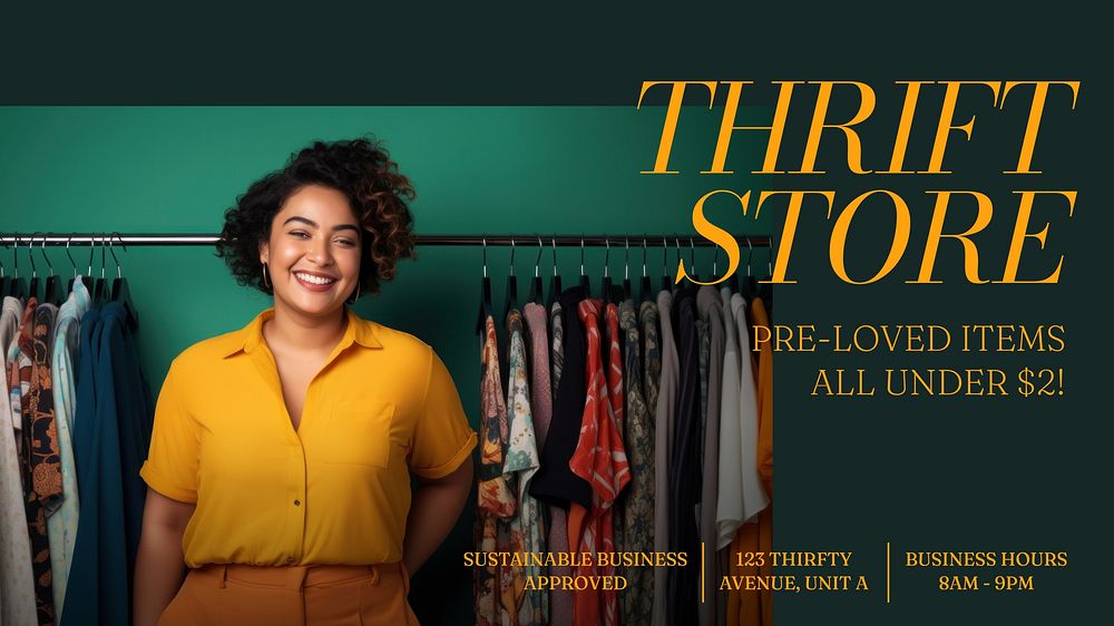 Thrift store ad blog banner template  