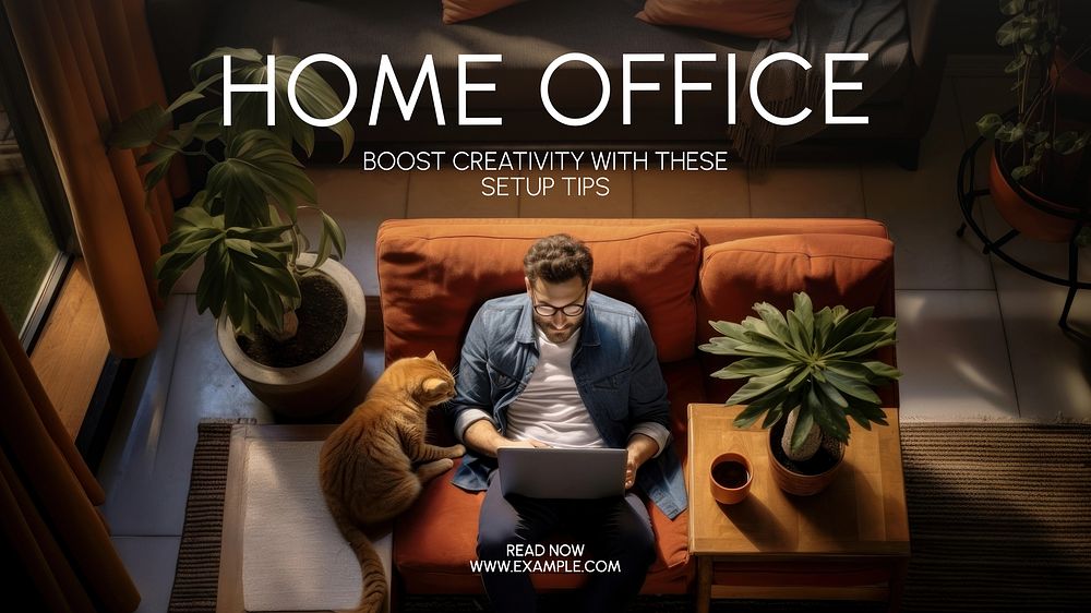 Home office  blog banner template