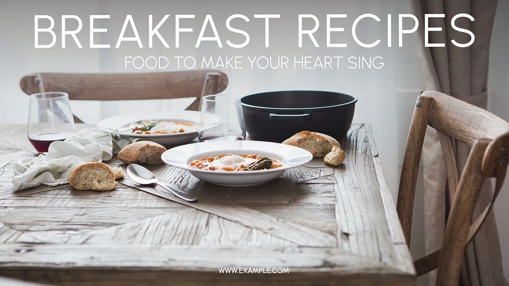 Breakfast recipes blog banner template