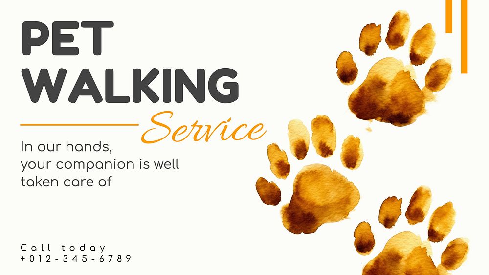 Pet walking service blog banner template