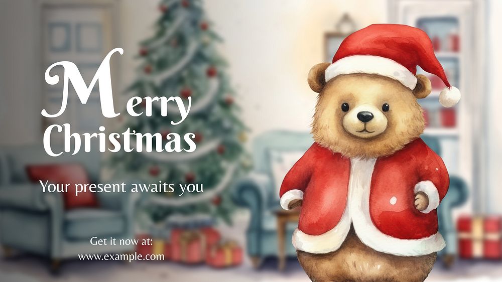 Christmas celebration blog banner template, editable text