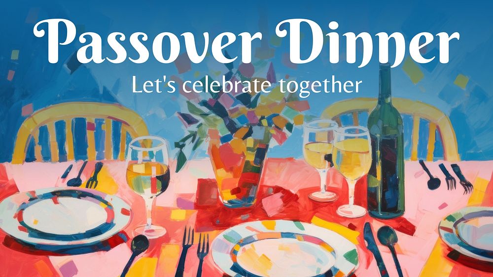 Passover dinner blog banner template