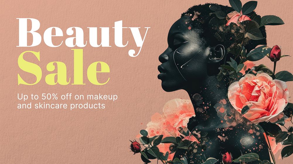 Beauty sale blog banner template
