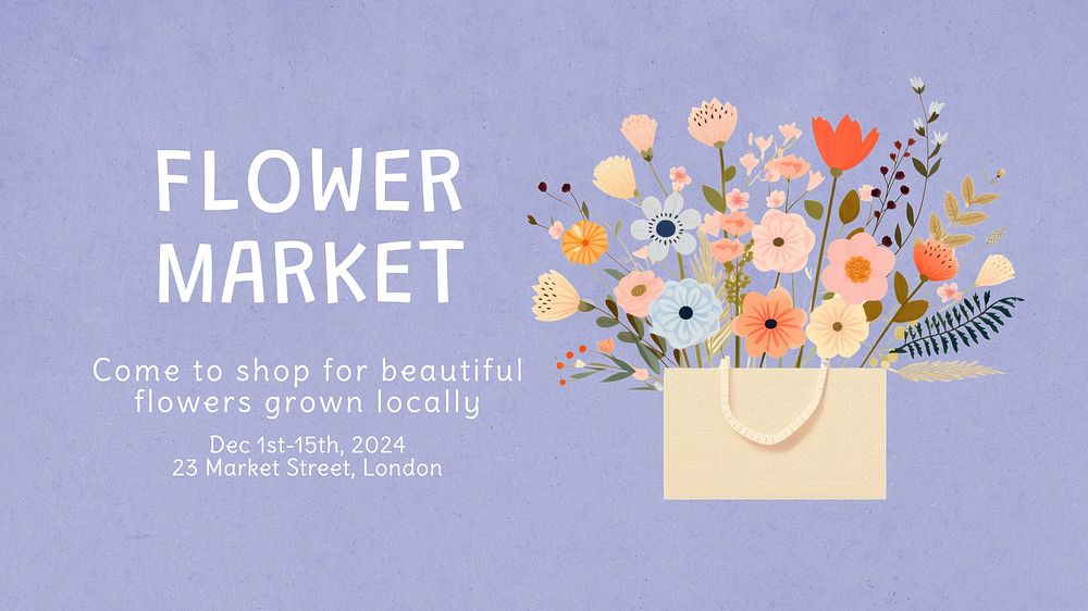 Flower market blog banner template