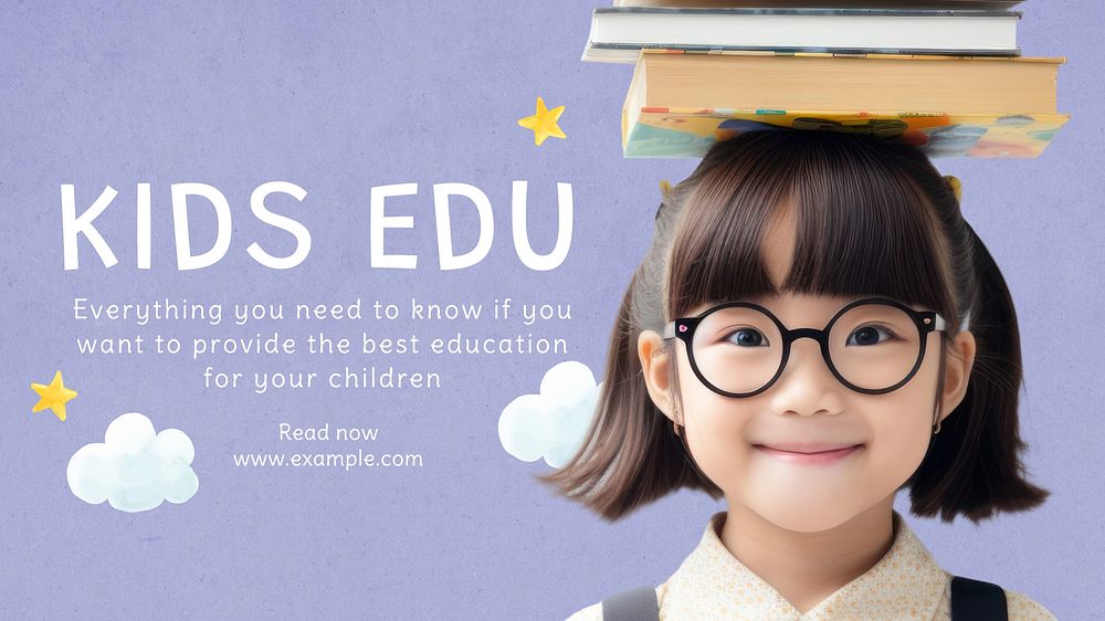 Kids education blog banner template