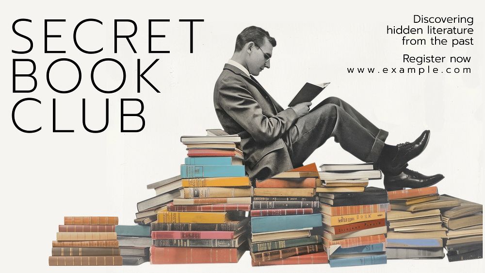 Secret book club blog banner template