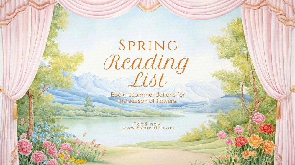 Spring reading list blog banner free photo rawpixel