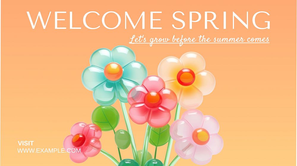 Welcome spring blog banner template