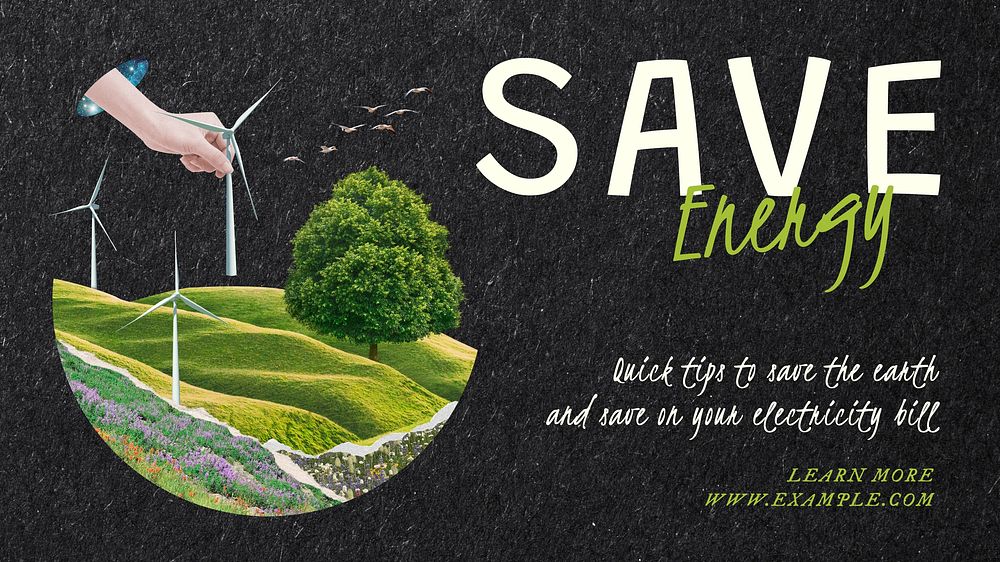 Save energy blog banner template