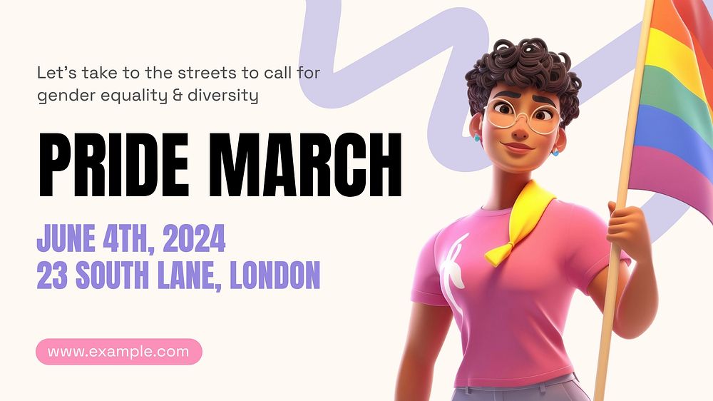 Pride march blog banner template