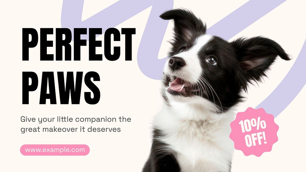 Pet grooming service  blog banner template