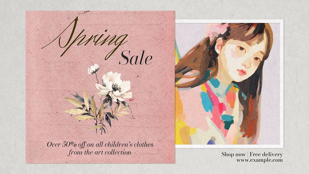 Spring sale blog banner template
