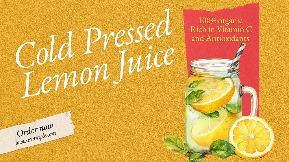 Cold pressed juice blog banner template