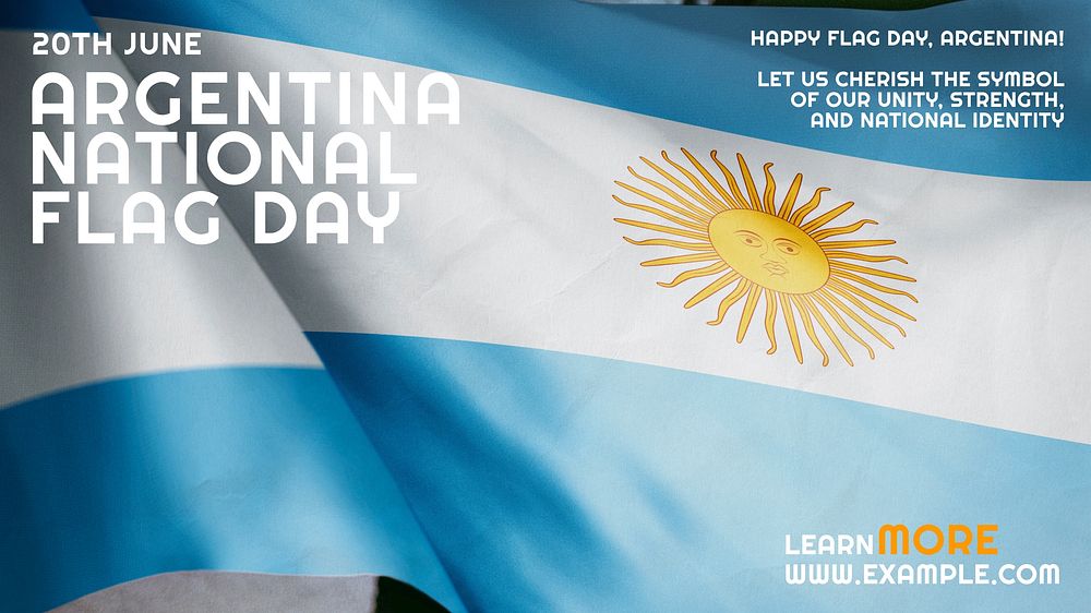 Argentina flag day blog banner template