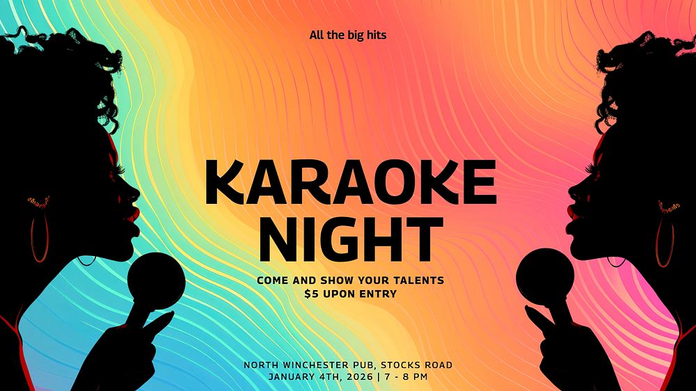 Karaoke night blog banner template