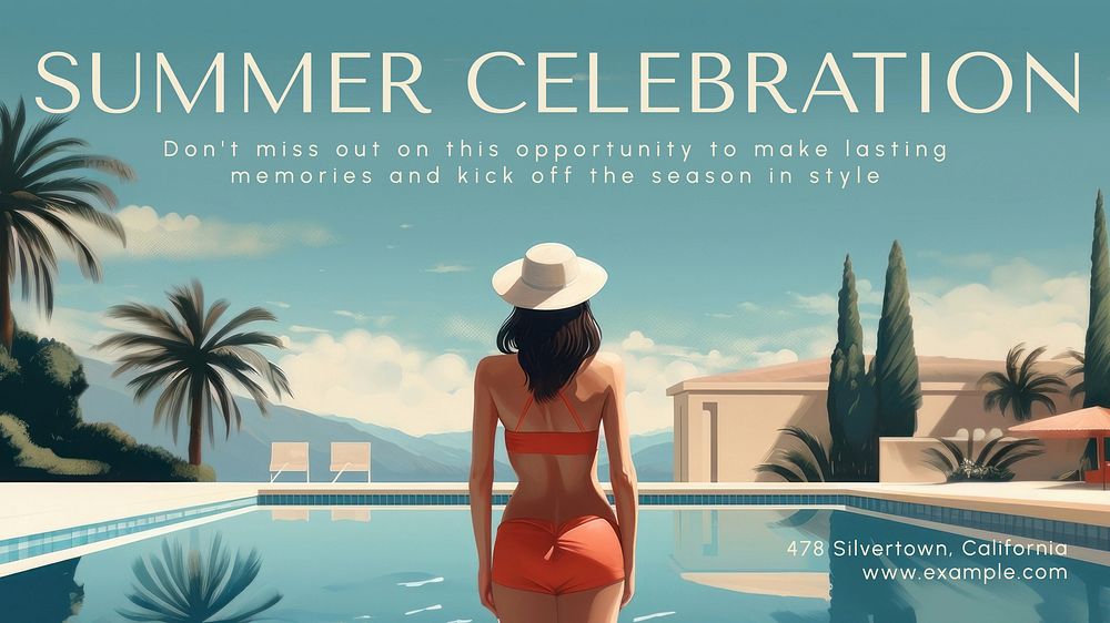 Summer party event  blog banner template