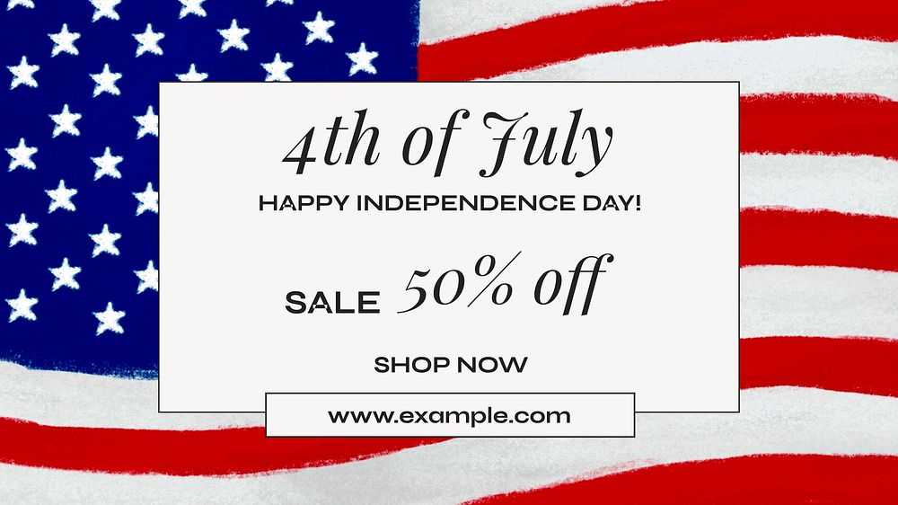 4th of July sale blog banner template