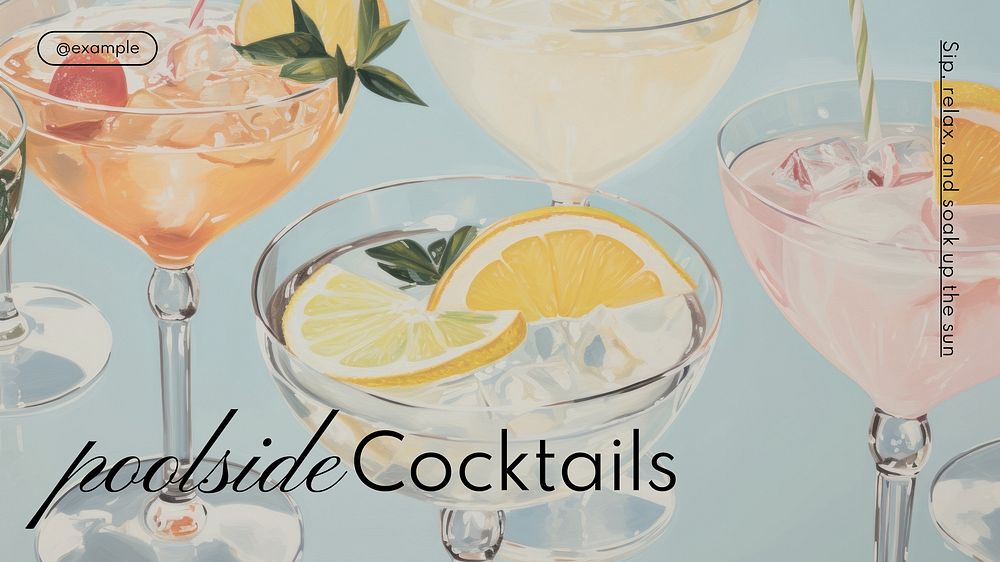 Poolside cocktails blog banner template