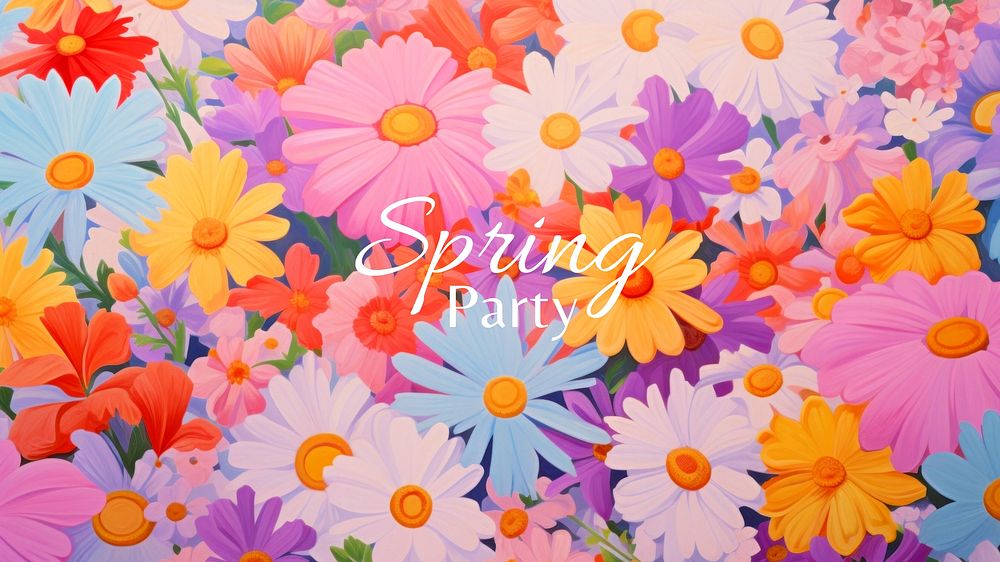 Spring party blog banner template