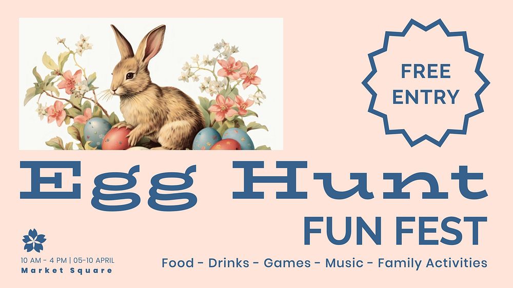 Egg hunt blog banner template