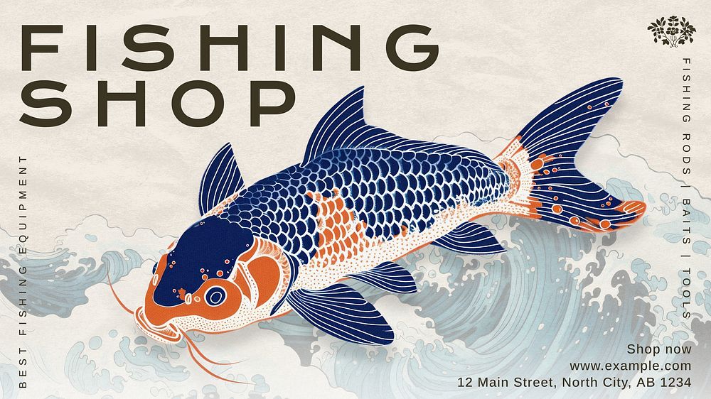Fishing shop blog banner template