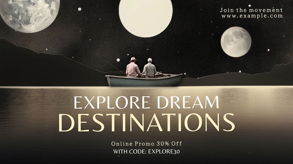 Explore dream destinations blog banner template