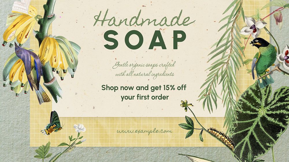 Handmade soap blog banner template