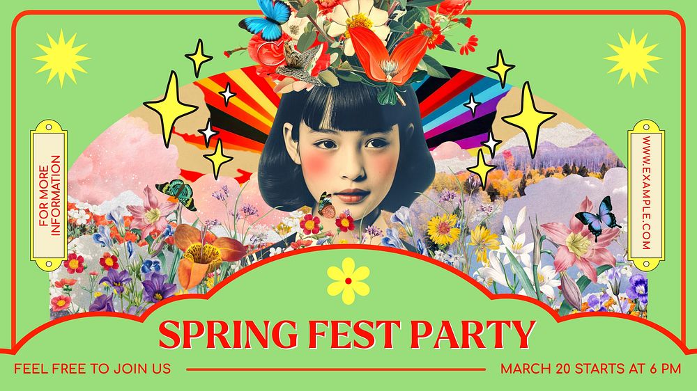 Spring fest party blog banner template