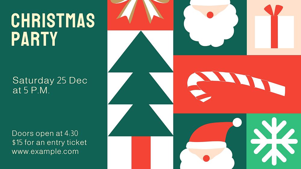 Christmas party blog banner template