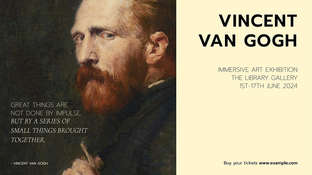 Van Gogh exhibition blog banner template