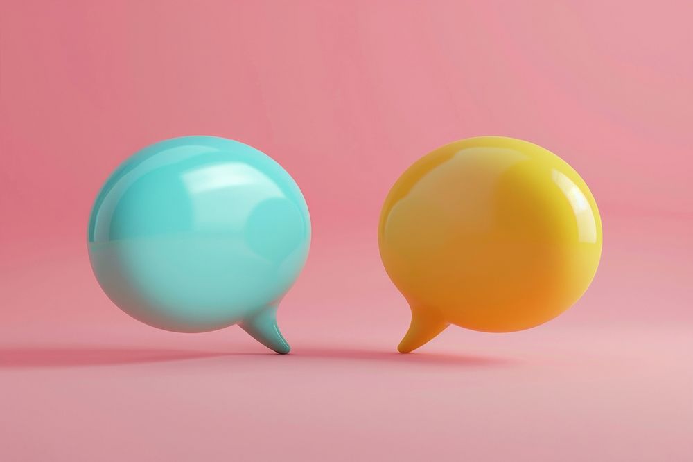 Speech bubble balloon sphere.