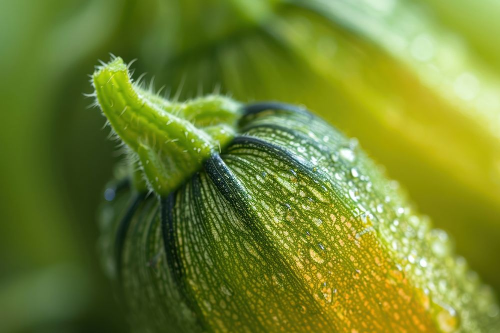 Extreme close up of zucchini vegetable invertebrate produce.