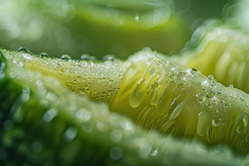 Extreme close up of zucchini produce fruit plant.