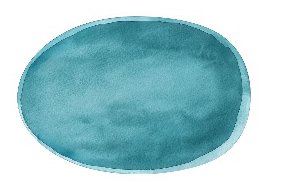 Clean teal blue oval shape turquoise cushion pillow.