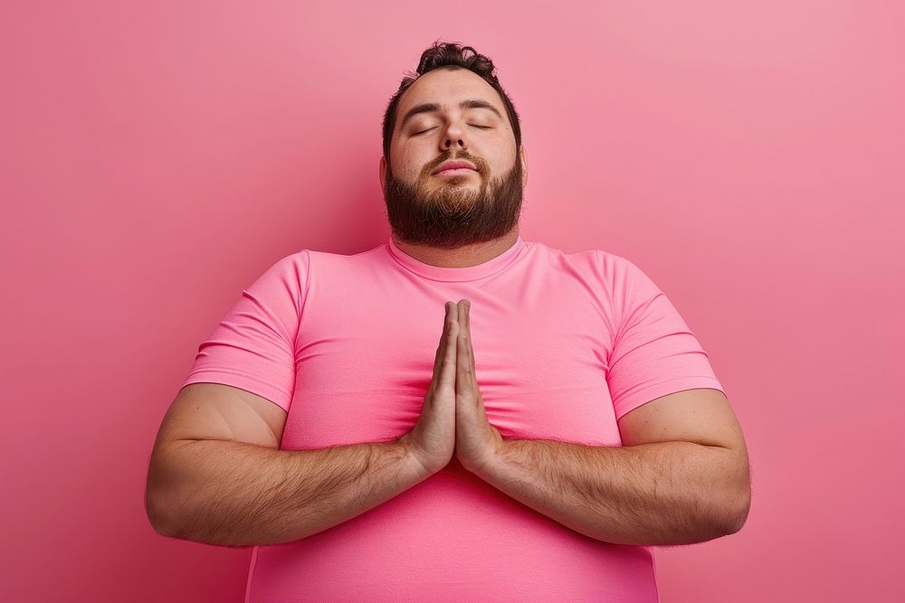 Model chubby man wearing yoga exercise fitness person.