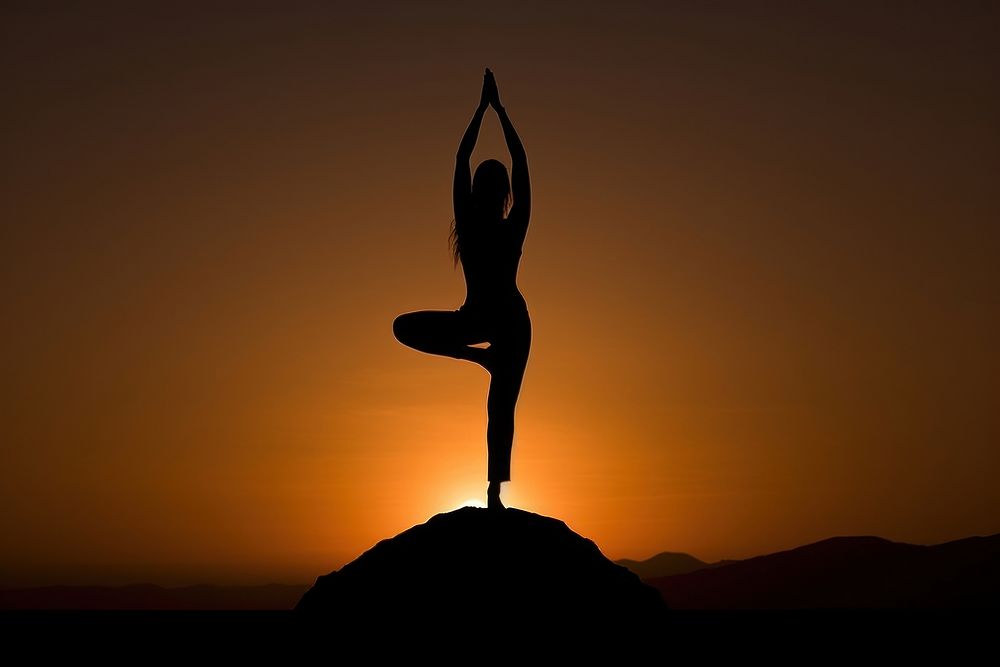 Yoga moon backlighting exercise.