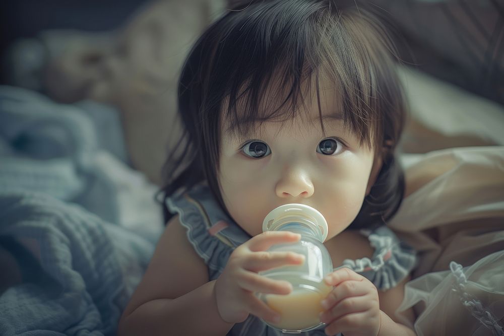 Baby is drinking milk photography baby accessories.