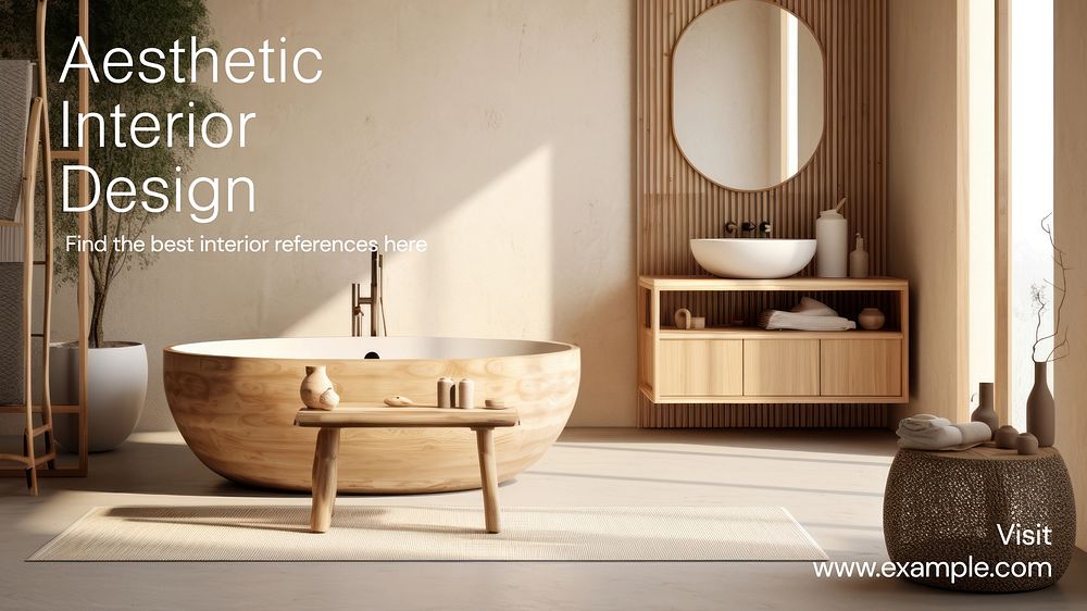 Aesthetic interior design blog banner template