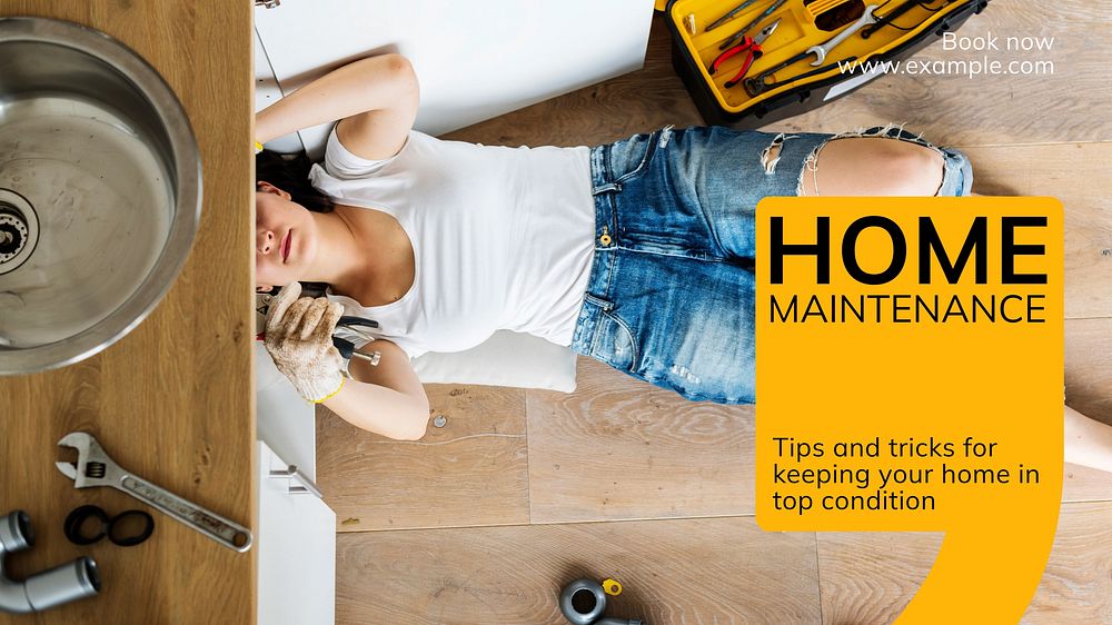 Home maintenance blog banner template  