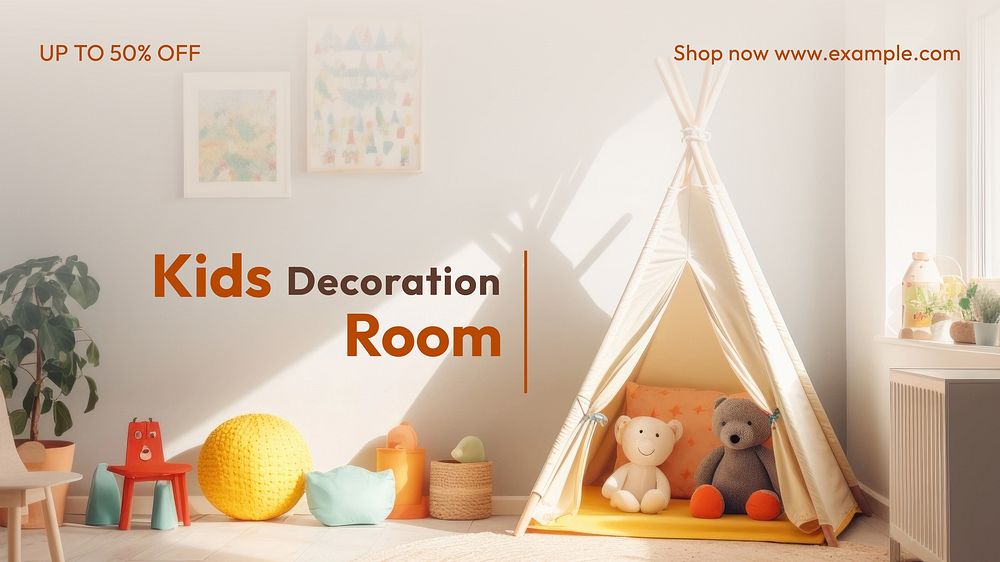 Kids room decoration blog banner template
