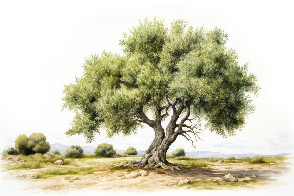 Olive tree painting vegetation sycamore.