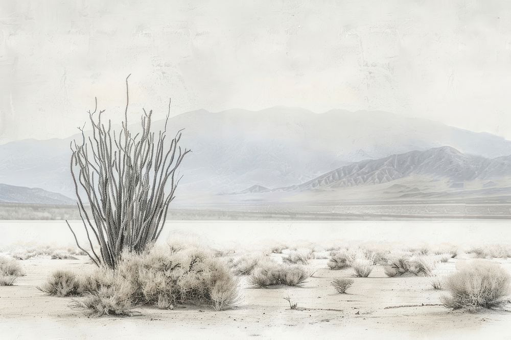 Desert Bush painting illustrated outdoors.